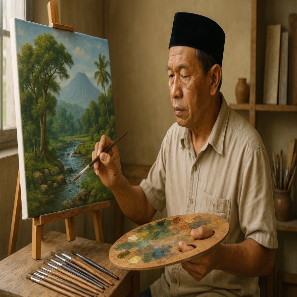 Mengenal Usaha Lukisan Tangan Pak Jono, UMKM Seni Kreatif dengan Kualitas Premium